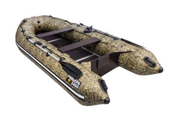 Лодка ПВХ Ривьера Компакт 3400 СК камуфляж камыш в магазине Мототека по цене 62 390 ₽